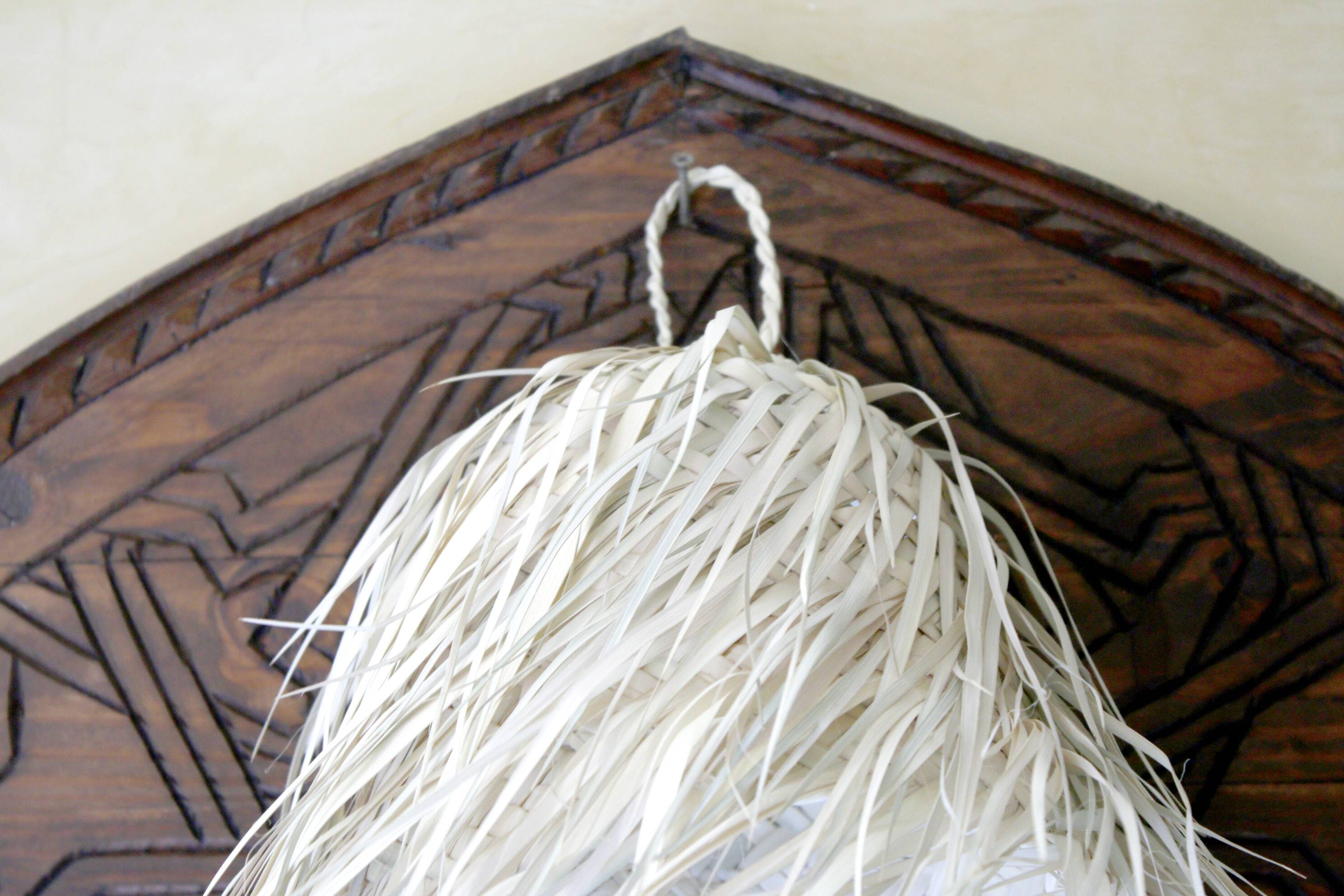 Small Bohemian Straw Pendant Light 30cm - Ball, Wicker Lampshade