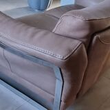 2-seater leather sofa and ottoman