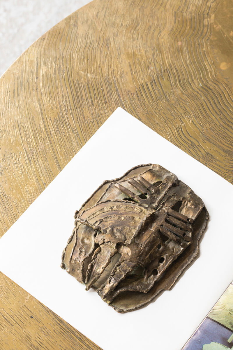 Coffee table in etched brass by Christian Krekels, Belgium, 1990