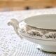 19th century vegetable dish, iron earth Onnaing, sepia, moss roses