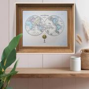 Antique world map, printed in 1852
