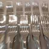 11 silver plated dessert forks, Francia goldsmith, single-flat, 18.9cm