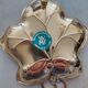 Art nouveau vine leaf cup in gilded metal manufacture wmf