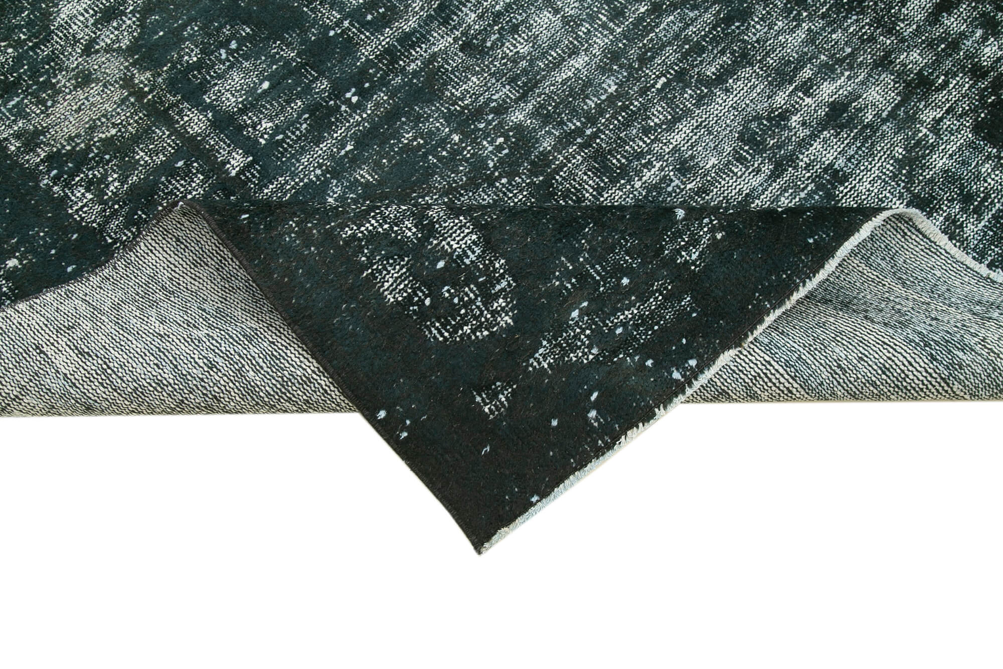 Hand-knotted contemporary oriental 1980s 158 cm x 276 cm black rug