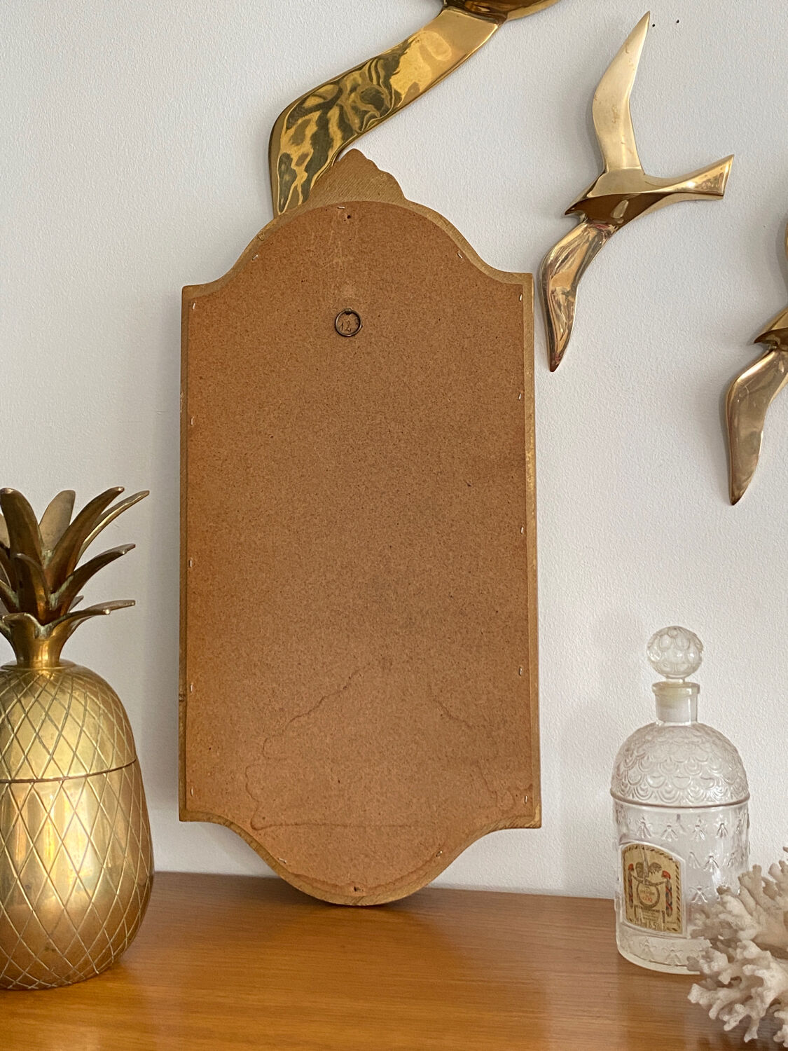 Old rectangular gilded mirror 43 x 21 cm
