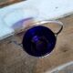 50s sugar bowl in glass and silver metal