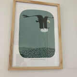 Contempory painting eagle and sheep