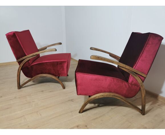 Art deco armchairs by Jindrich Halabala
