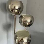 Baum Leuchten space age floor lamp with silver metal globes, 1970s