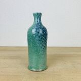Blue ceramic bottle vase