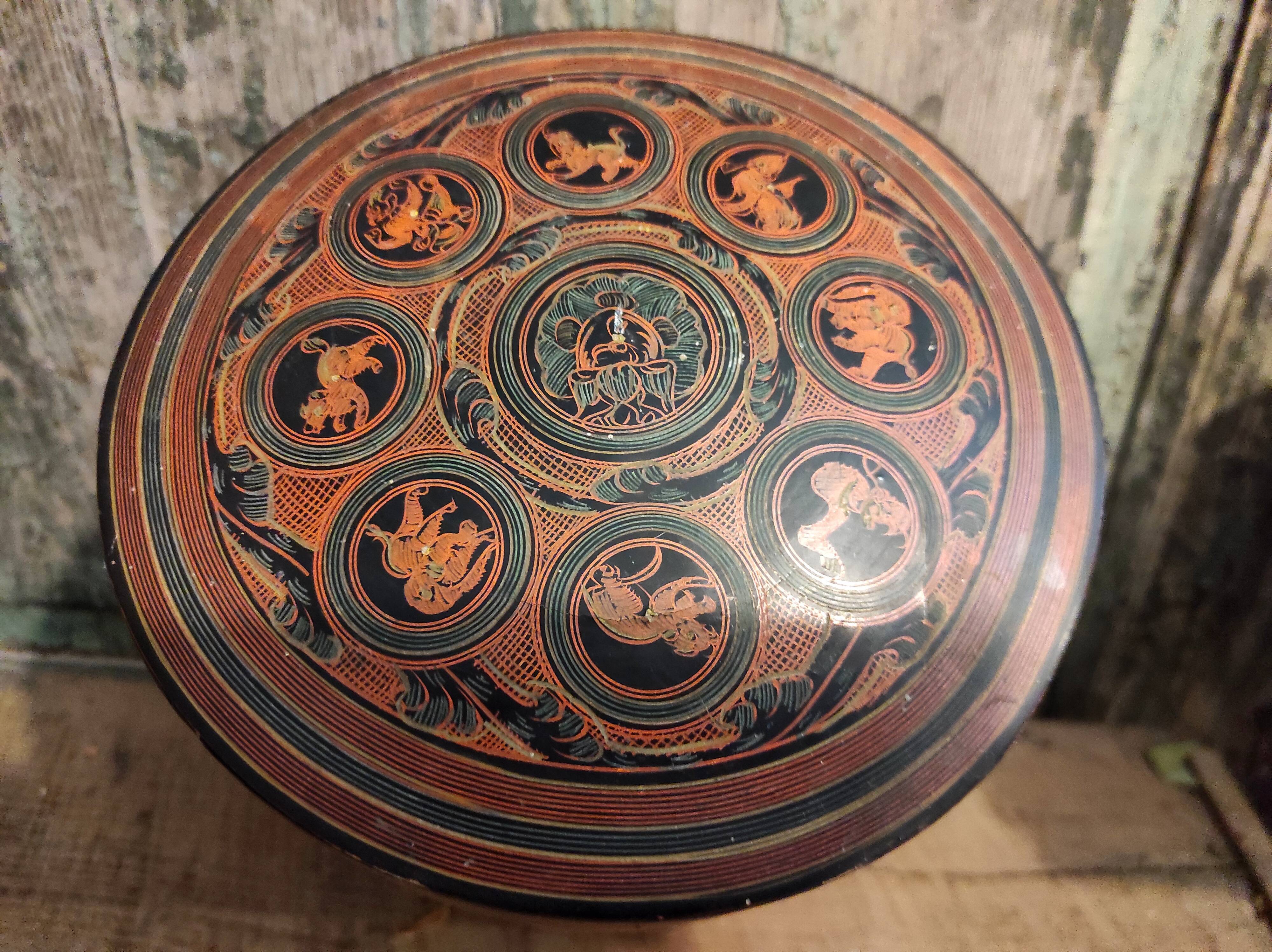 Lacquered betel box from Burma