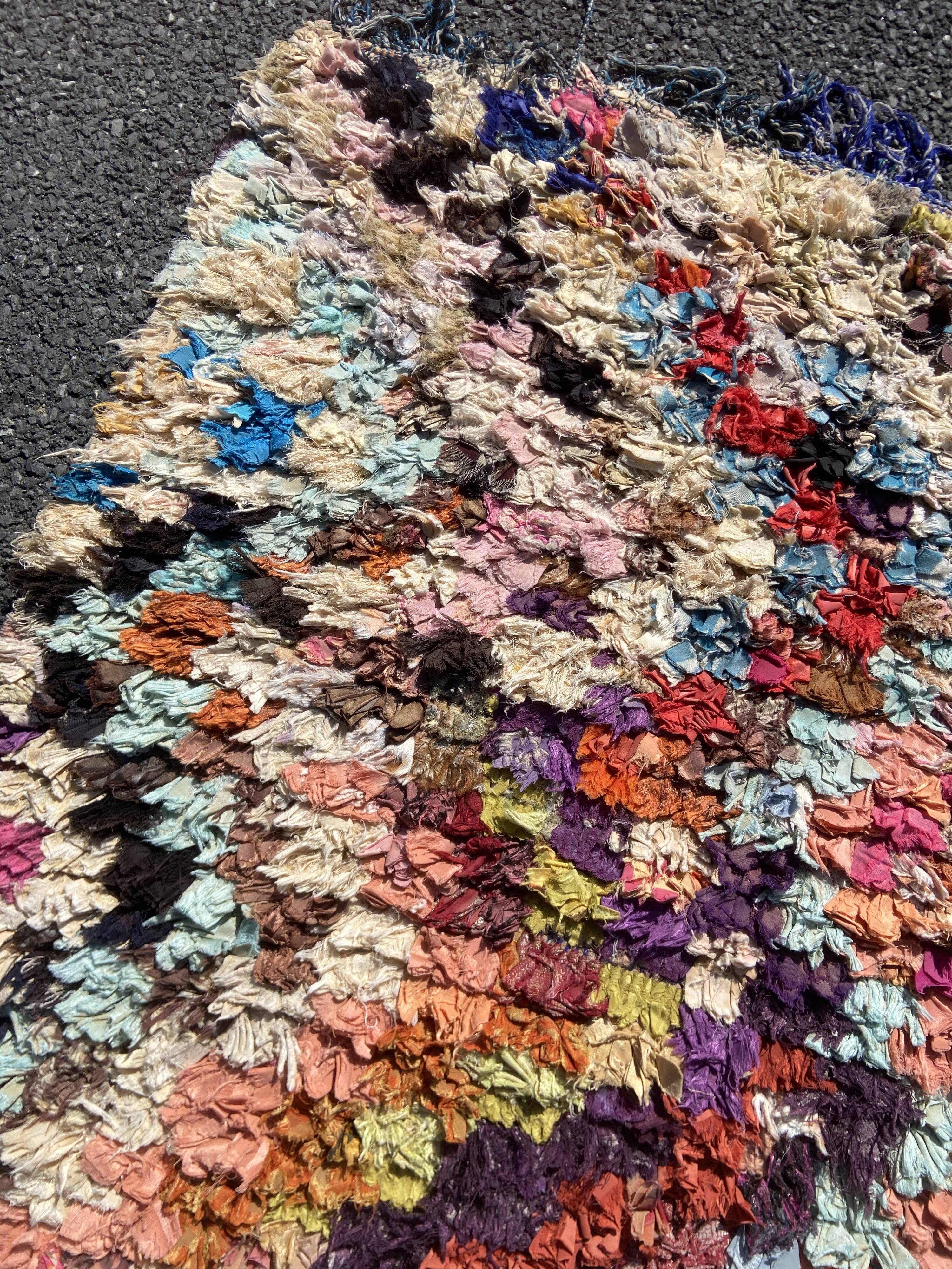 Moroccan carpet boucherouite 100x220 cm