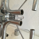 Reggiani chrome multiple light chandelier, Italy 1970