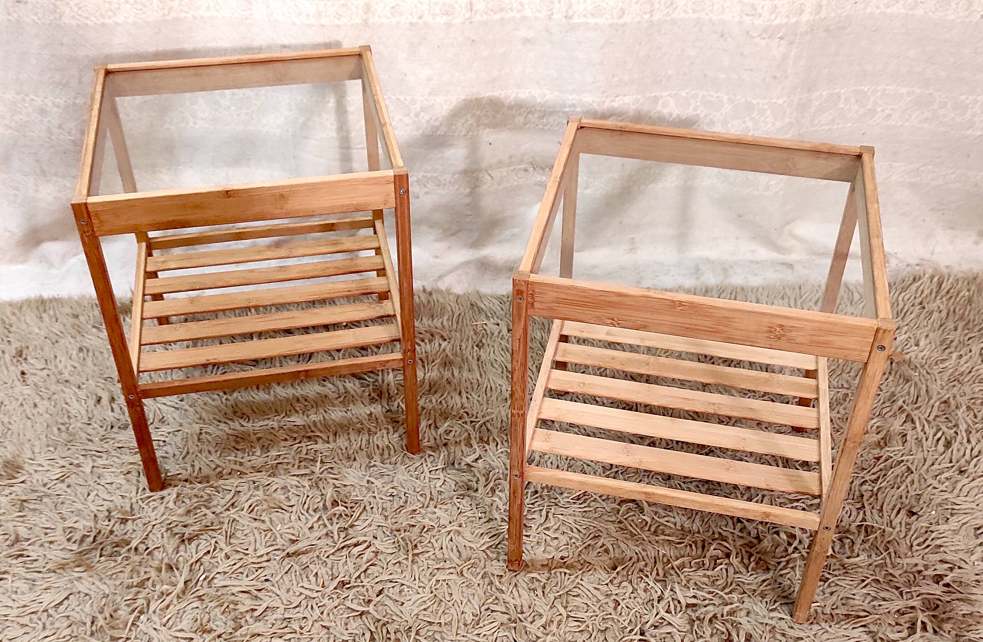 Bamboo side tables or bedside tables by IKEA "Nesna" - 1980s/90s