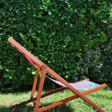 Chilienne ou transat vintage tissu d'origine
