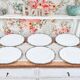 Set of 6 flat plates in English porcelain Wedgewood model Amherst.