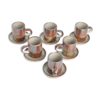 6 tasses à café en grés