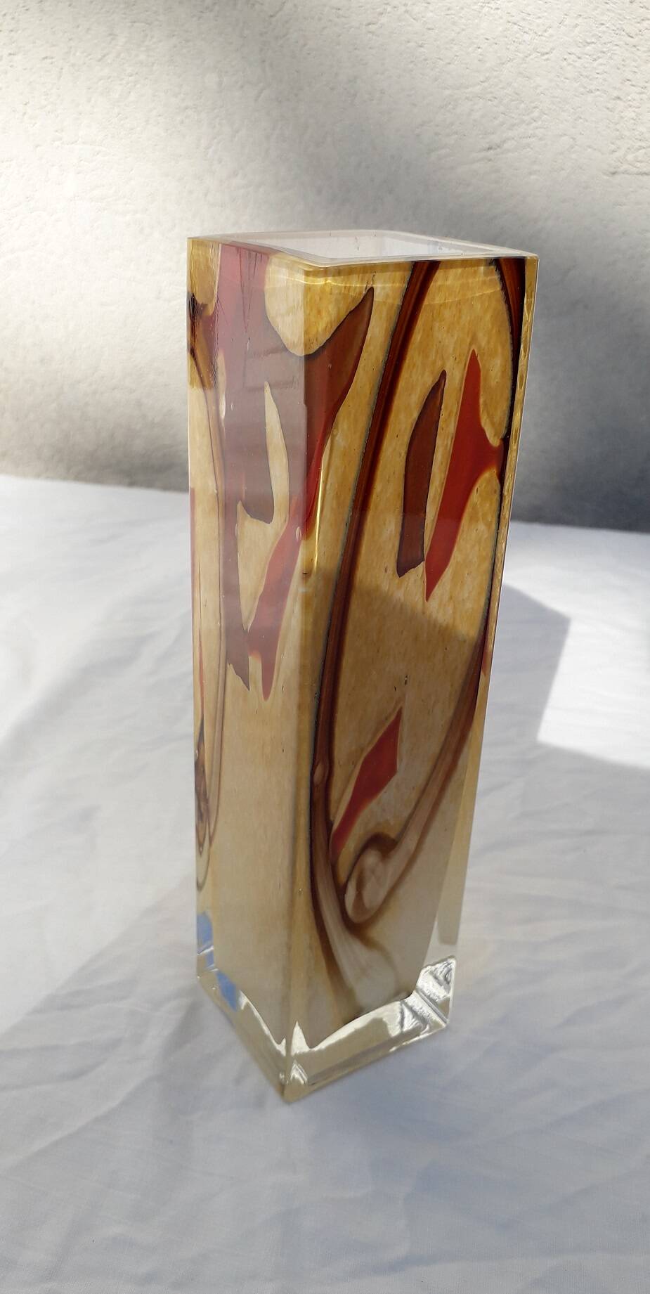 Autumn colored glass vase