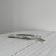 Foie gras set in shiny silver metal