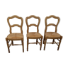 Set of 3 Baumann straw chairs