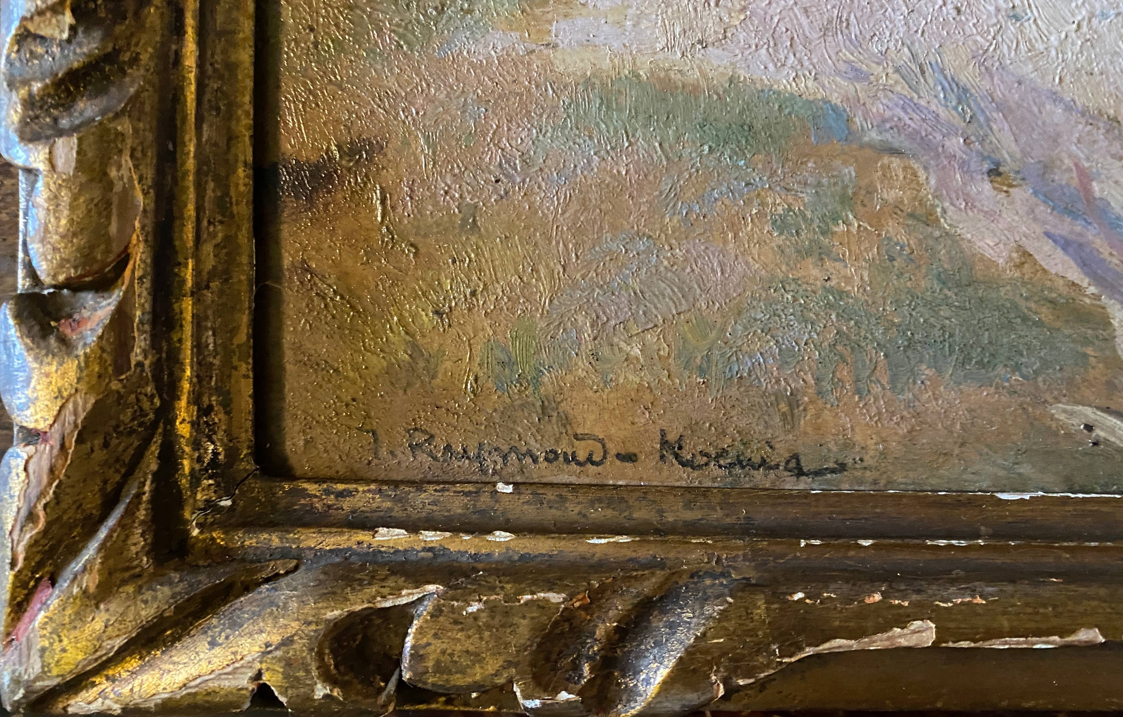 Hsp painting jules raymond koenig (1872-1966) "the road from guérande to escoublac"