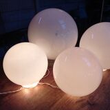 White glass globes and light string