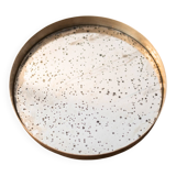 Patinated mirrored top and brass