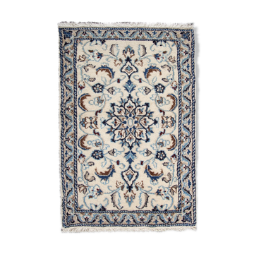 Vintage Nain Area carpet Handwoven Persian Rug- 57x94cm
