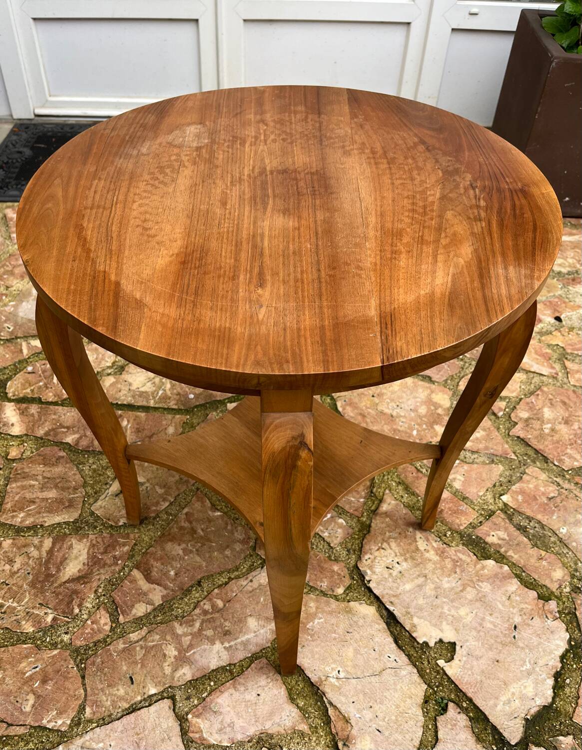 Old wooden pedestal table