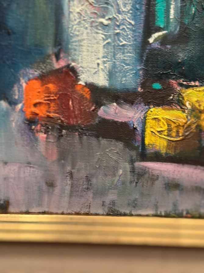 Original Swedish Oil on Canvas – Abstract Still Life – Signed – Vintage