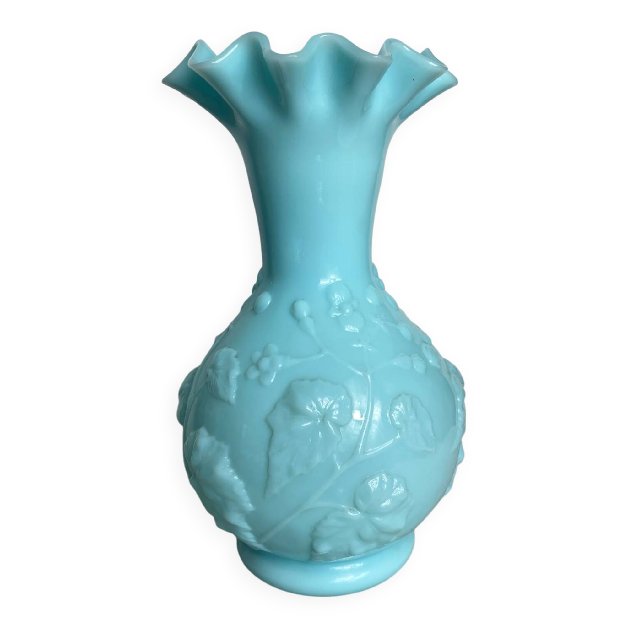 Blue opaline vase