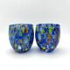 Set of 6 blown glass glasses with Murano murrine.