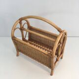 Rattan magazine rack