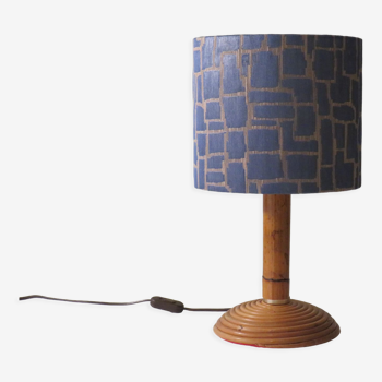 Lampe de table en rotin de roseau crayon du milieu du siècle dans le style de Louis Sognot, France 1