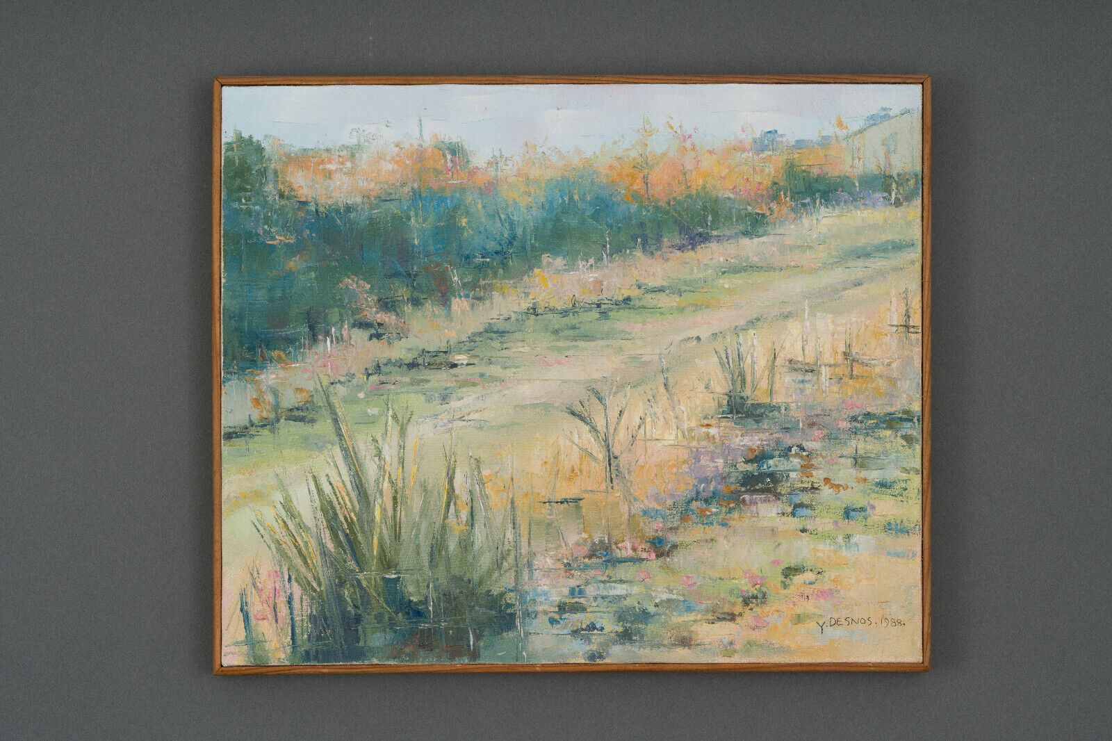 Oil on canvas Chemin en Automne by Yannick Desnos Guémené-Penfao XXe