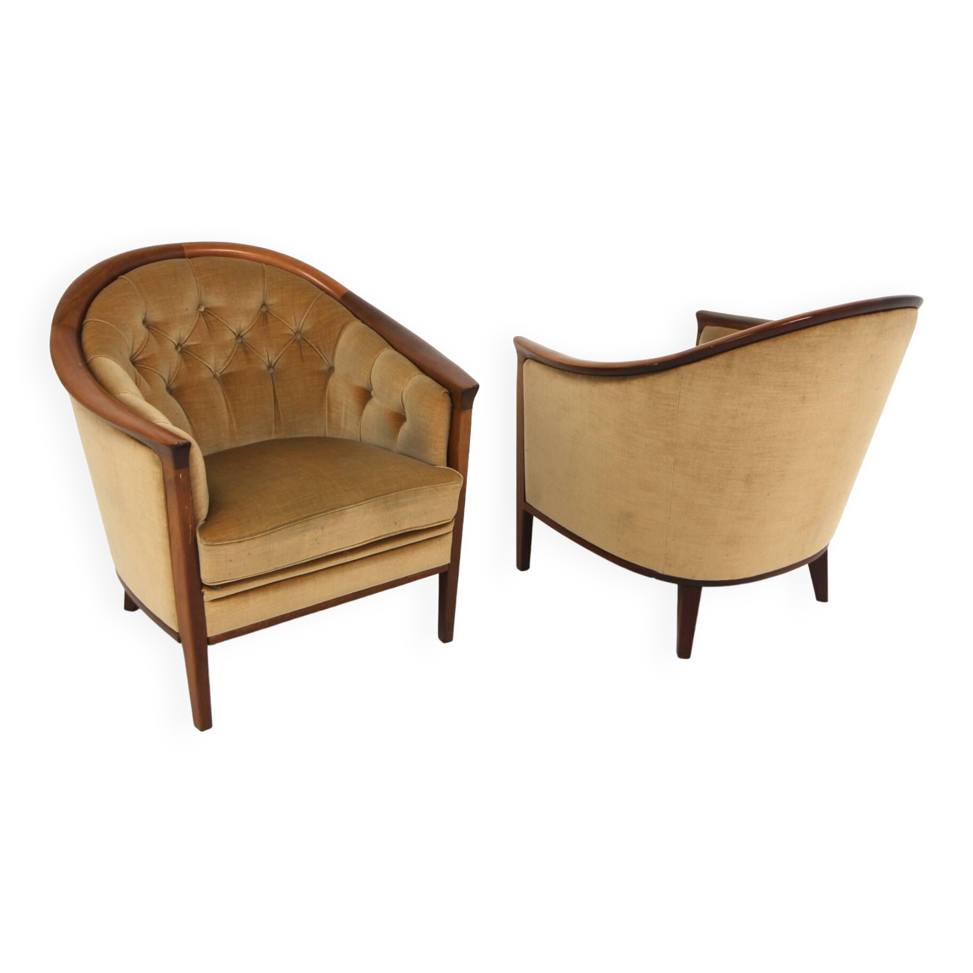 Set de 2 fauteuils "Fabiola" en velours, Bröderna Andersson, Suède, 1960