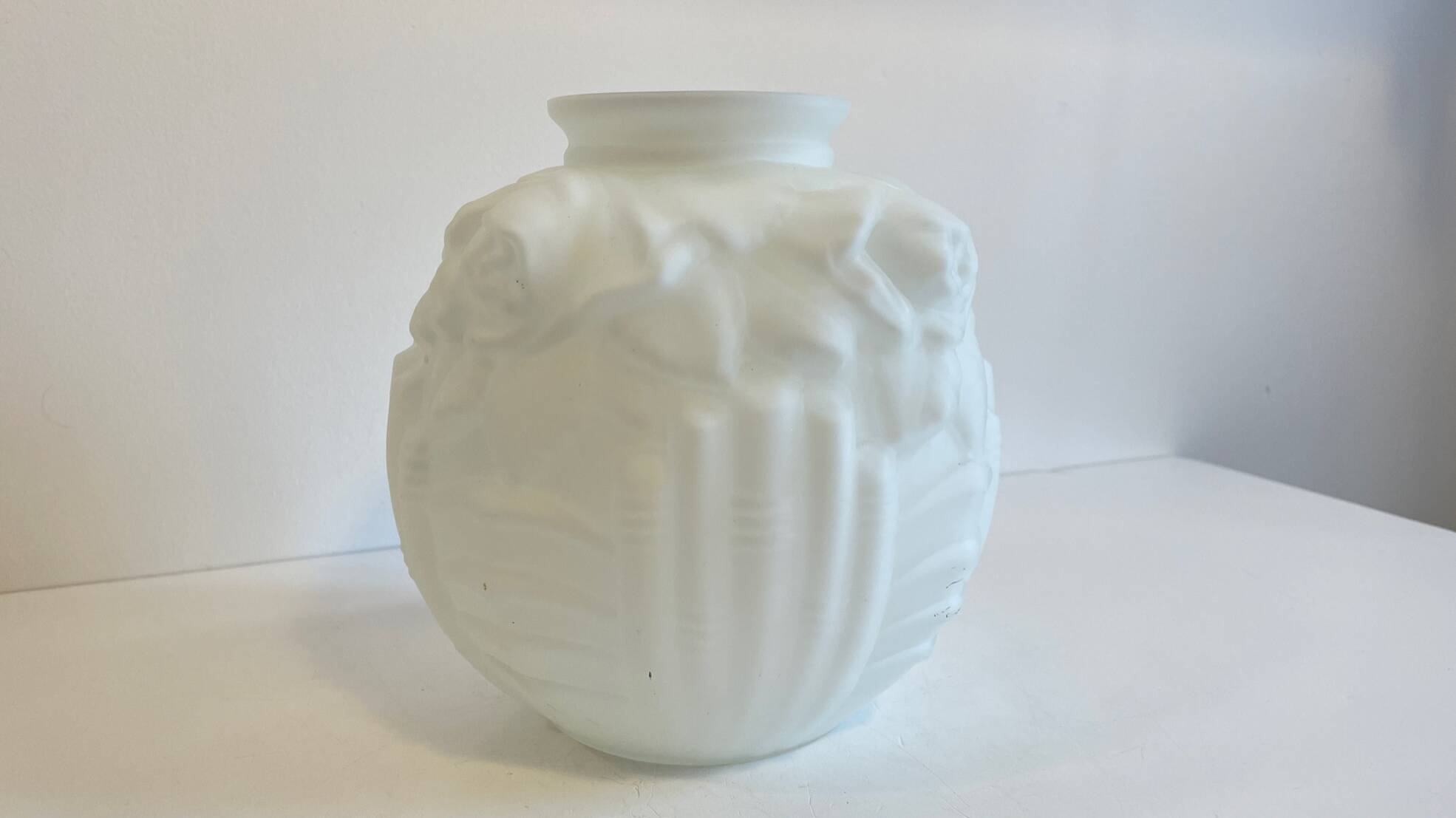 Art Deco glass paste ball vase