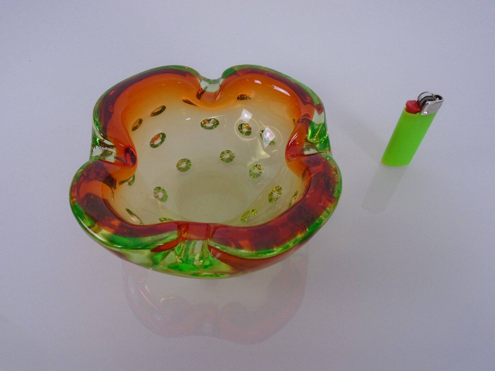 Sommerso Murano Glass Ashtray, Italy, 1960s
