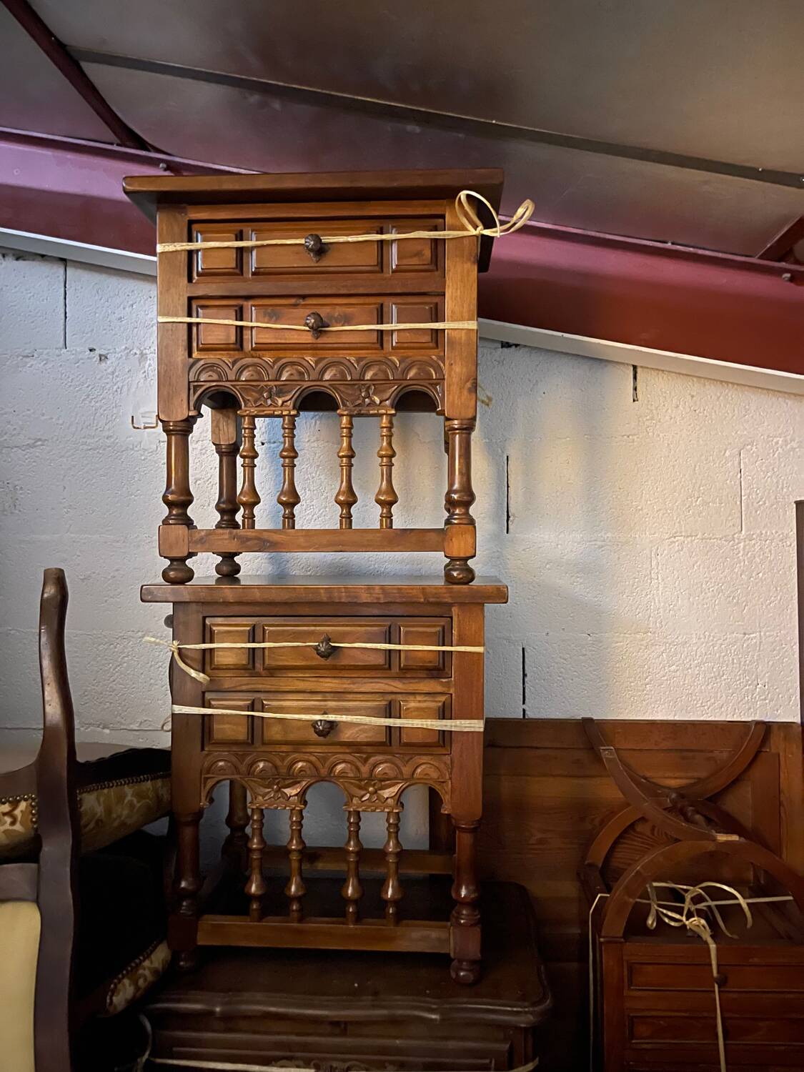 Pair of bedside tables, side tables, Spain, 20th century