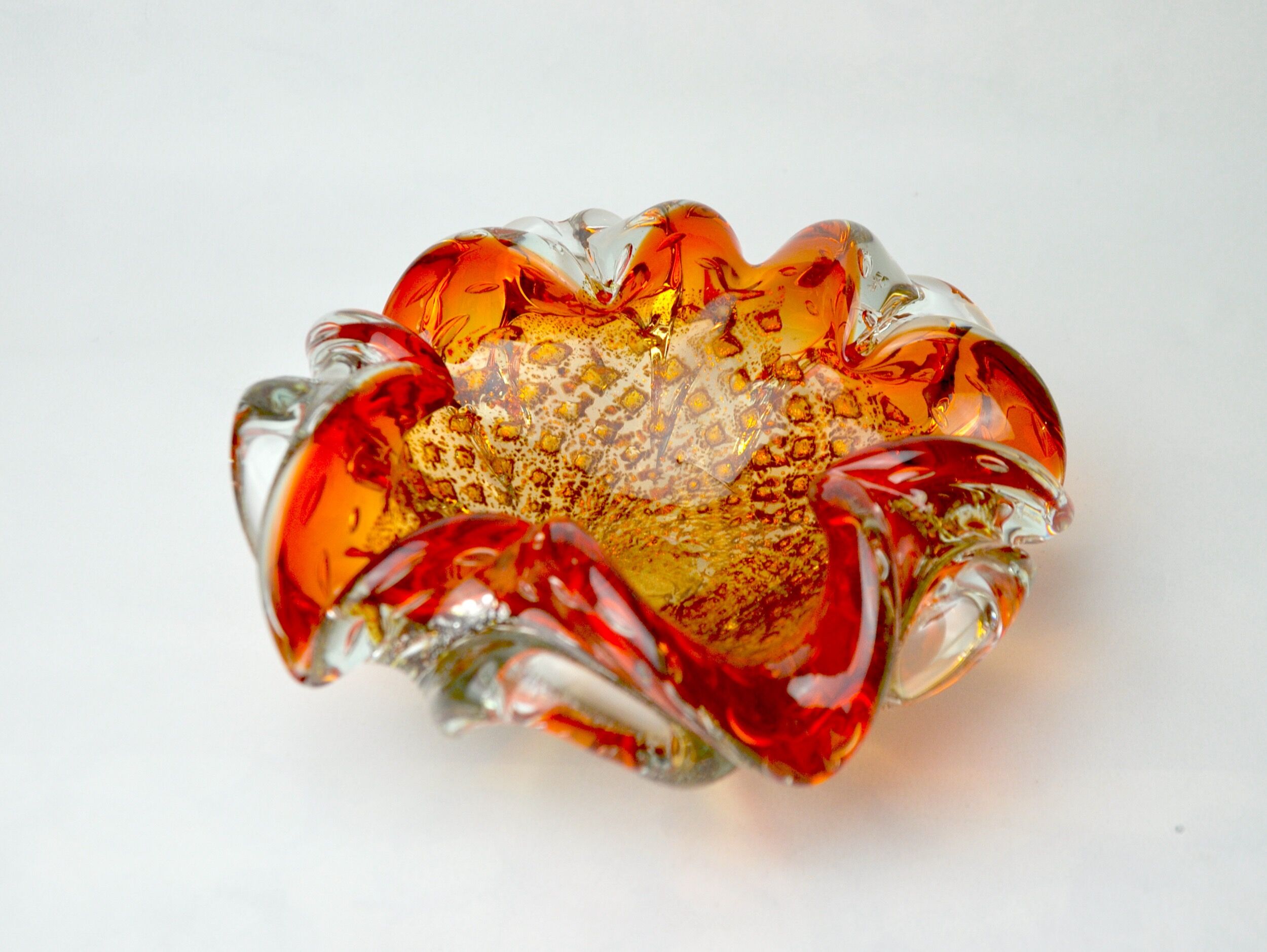 Deposit of orange and gold sommerso keys by seguso, murano glass, italy, 1970