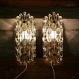 Appliques murales en cristal en forme de goutte moderne du milieu du siècle Orrefors par Carl Fagerlund