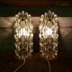 Modern mid-century crystal wall sconces in the shape of a drop by Orrefors by Carl Fagerlund.