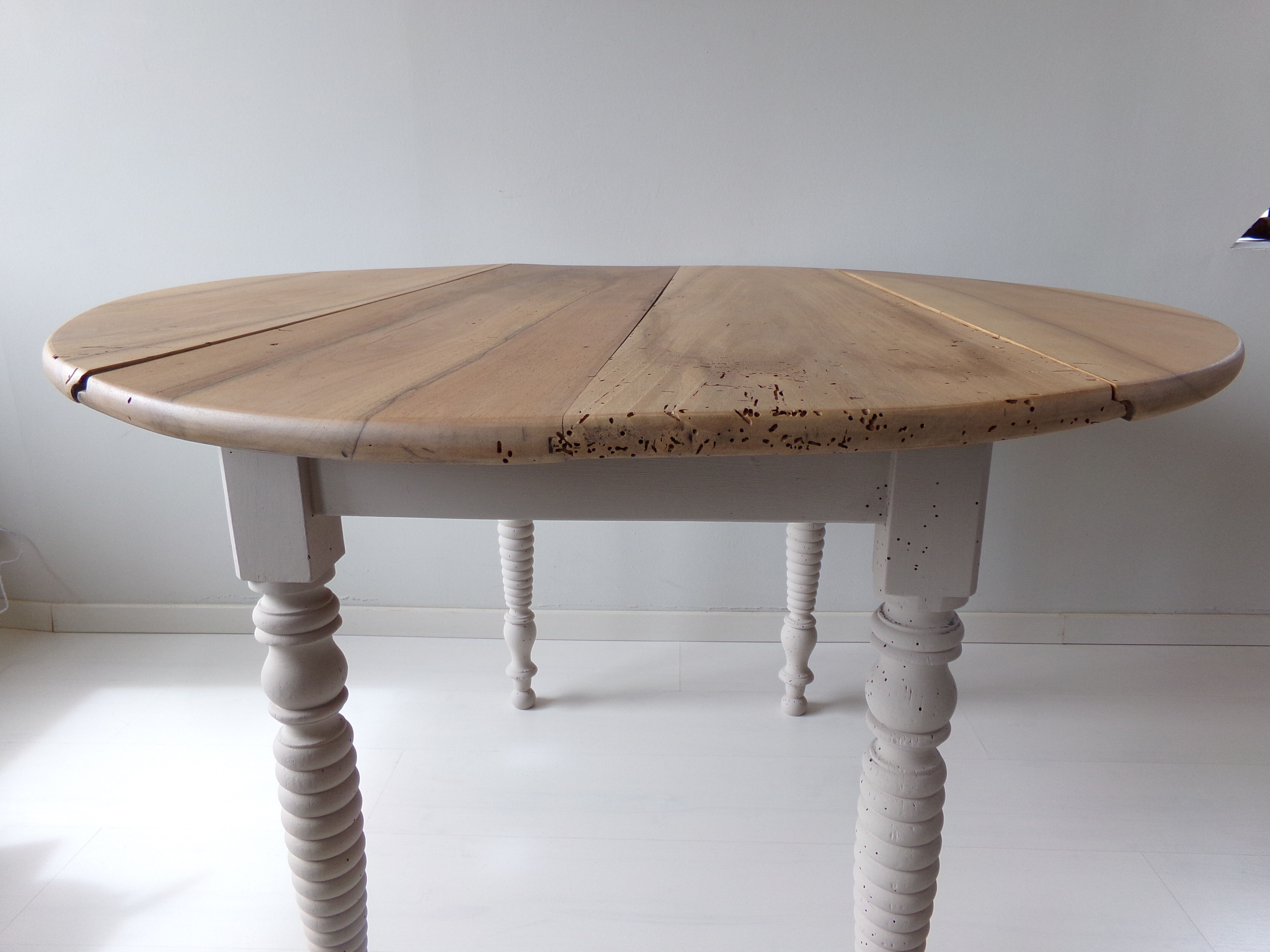 Round wooden table