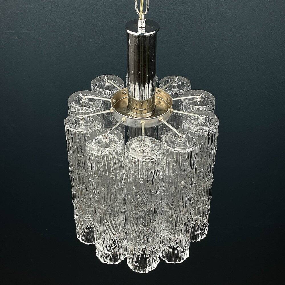Mid-century Murano glass chandelier Tronchi by Toni Zuccheri for Venini, Italy, 1970s.