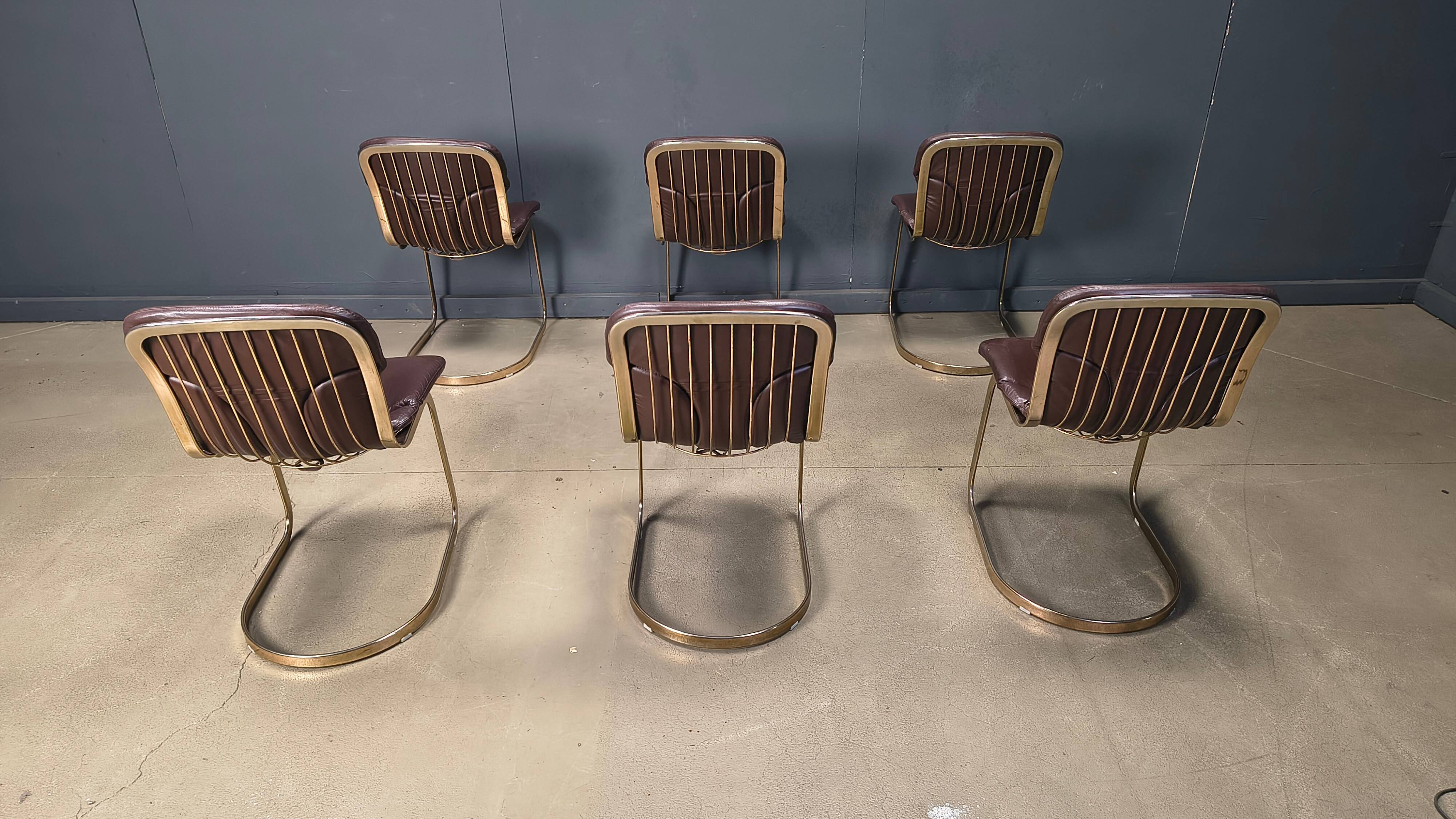 Chaises de salle à manger vintage par Cidue, ensemble de 6, années 1970.