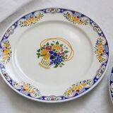 Set of 4 Boch dessert plates, Fructidor service, vintage