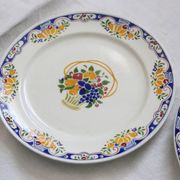 Set of 4 Boch dessert plates, Fructidor service, vintage