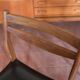 Set of 4 wooden and black faux leather chairs, Scandinavian style, wooden chair