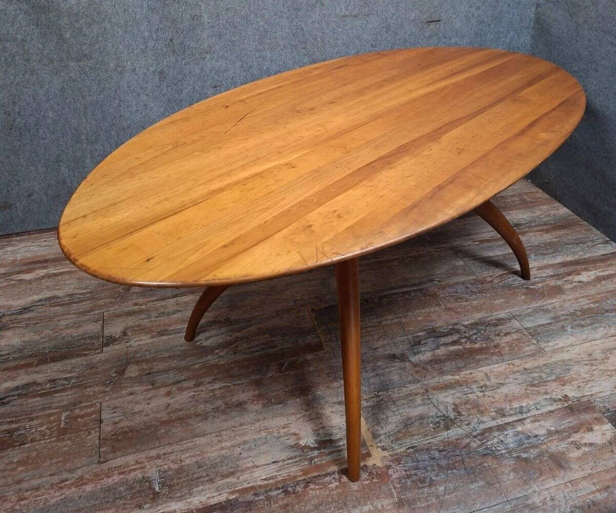 Oval dining table with organic design by Maurizio Marconato & Terr.
