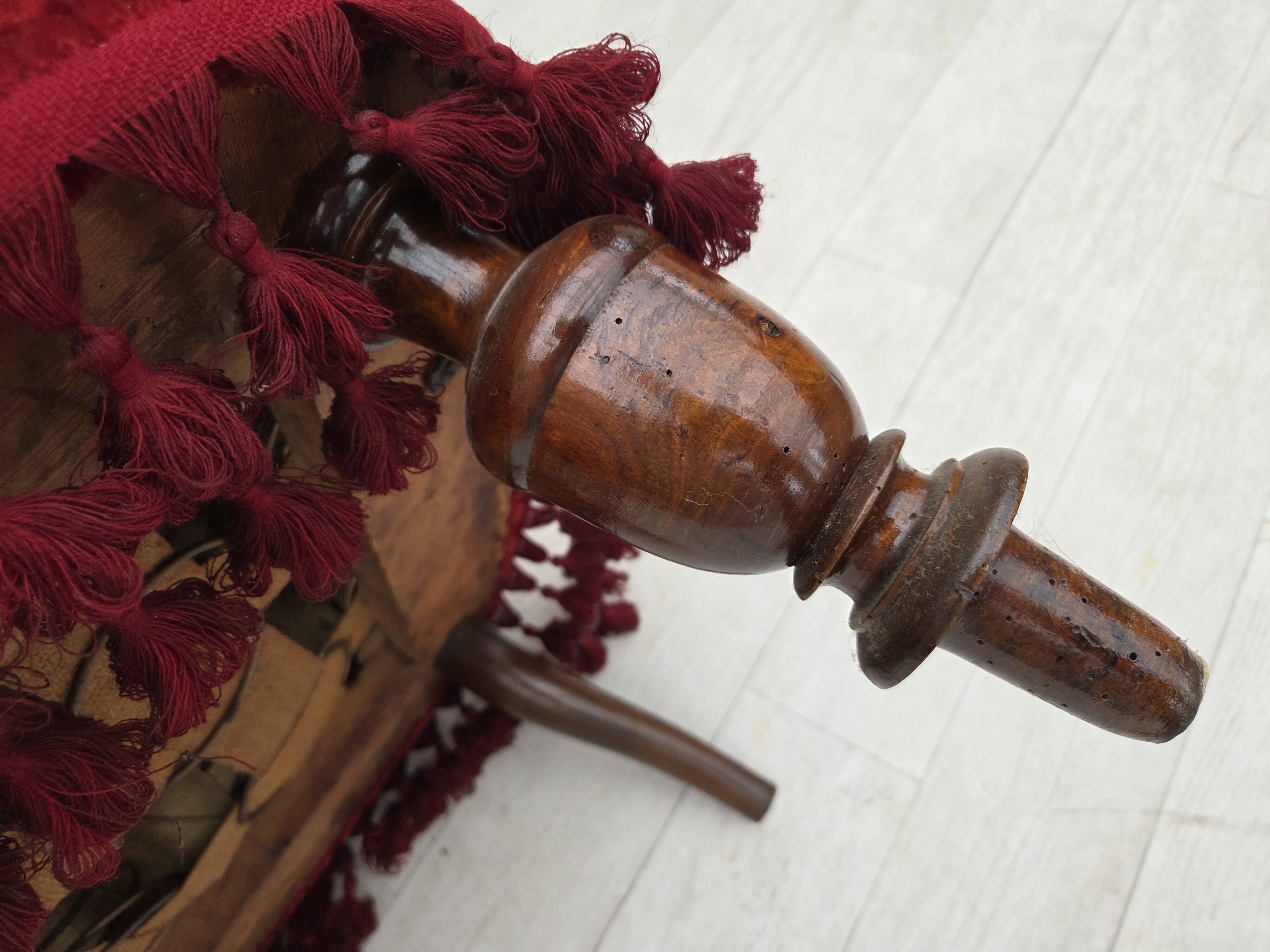 1950s, Danish armchair, furniture velour, beech wood legs.